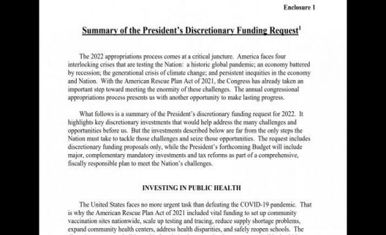 白宫公布2022财年全权预算草案：与前任“风格迥异”，大幅提高教育、医疗支出